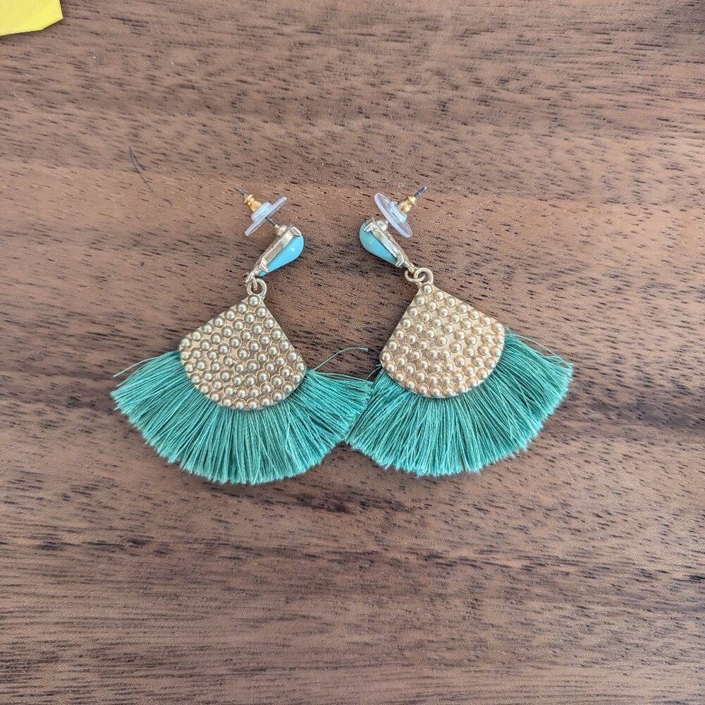 SUGARFIX by BaubleBar Drop Earrings with Fringe - Mint